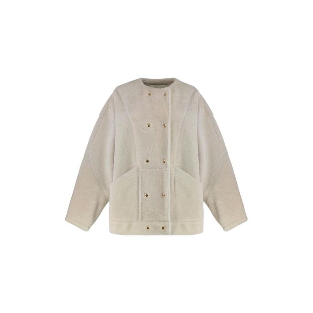 HALFBOY Faux Shearling Cropped Jacket Women GREY Coats & Jackets
